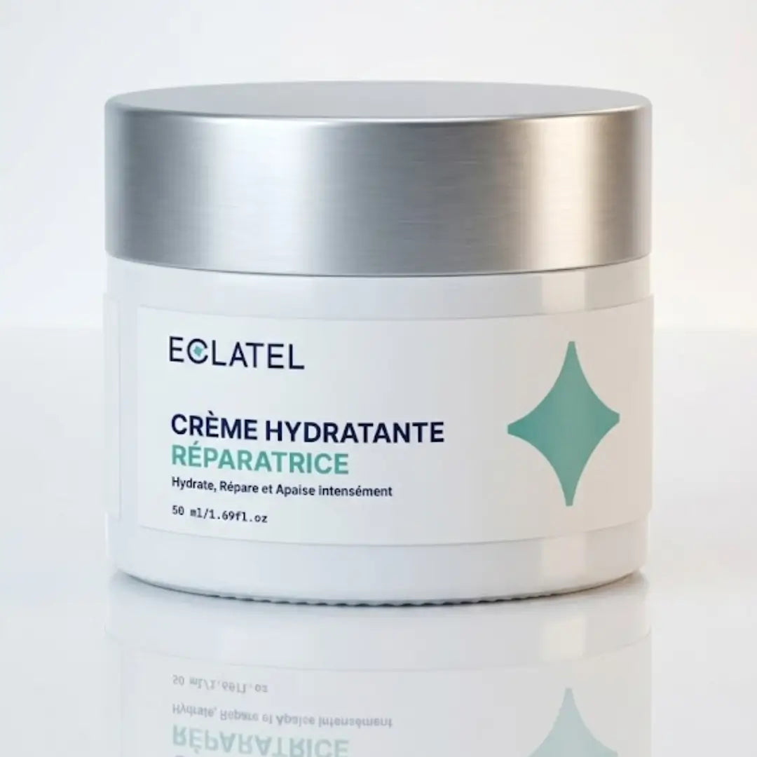 Premium product image of ECLATEL Hydrating Face Cream 50ml, a fragrance-free facial moisturizer with a smooth, lightweight, non-greasy texture.