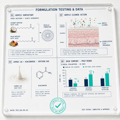 ECLATEL Solid Face Soap formulation and clinical data visual
